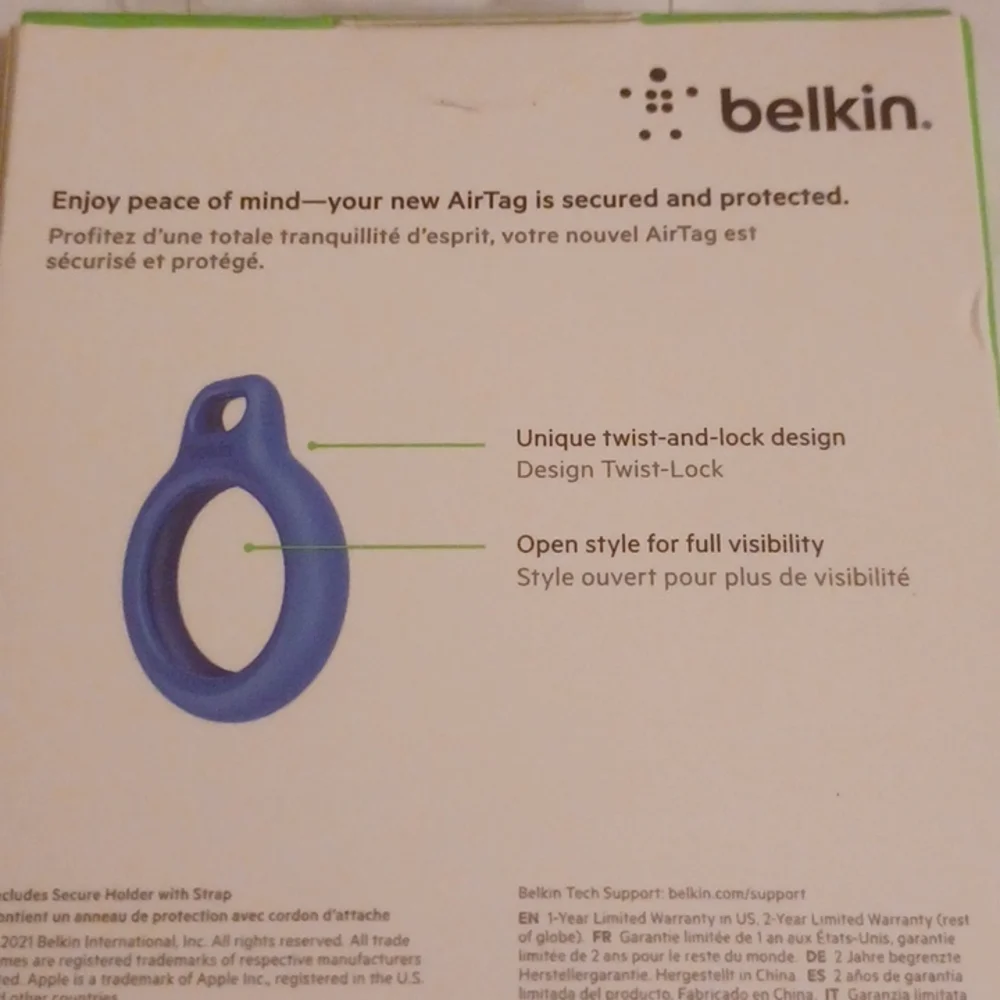 NIB Belkin Secure Holder with Strap for Apple AirTag